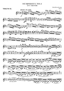 Sinfonie Nr.1 in c-Moll, Op.11: Violinstimme II by Felix Mendelssohn-Bartholdy