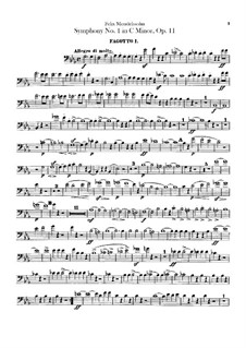 Sinfonie Nr.1 in c-Moll, Op.11: Fagottstimmen by Felix Mendelssohn-Bartholdy