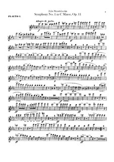 Sinfonie Nr.1 in c-Moll, Op.11: Flötenstimmen by Felix Mendelssohn-Bartholdy
