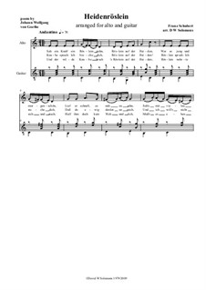Heidenröslein, D.257 Op.3 No.3: For low voice and classical guitar by Franz Schubert