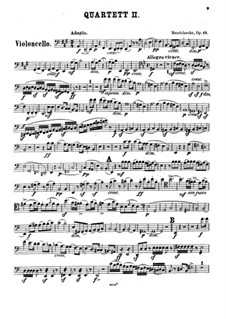 Streichquartett Nr.2 in A-Dur, Op.13: Cellostimme by Felix Mendelssohn-Bartholdy
