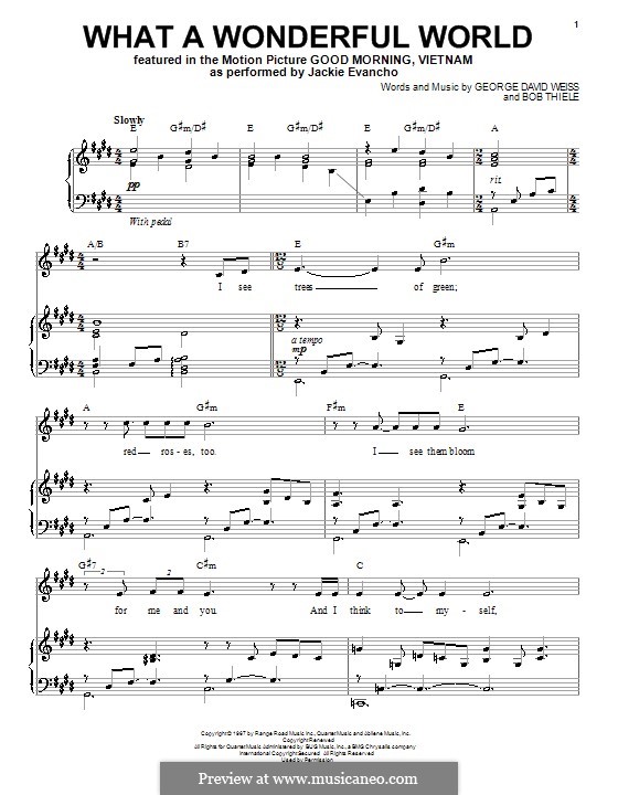 Vocal version: Für Stimme und Klavier by Bob Thiele, George David Weiss