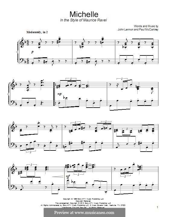 Michelle (The Beatles), for One Instrument: Für Klavier by John Lennon, Paul McCartney