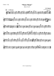 Suite Nr.3 in G-Dur, HWV 350: Version für Streichquartett – Stimmen by Georg Friedrich Händel