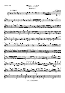 Suite Nr.2 in D-Dur, HWV 349: Version für Streichquartett – Stimmen by Georg Friedrich Händel