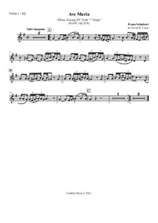 Quintet version: Für Streichquartett – Stimmen by Franz Schubert