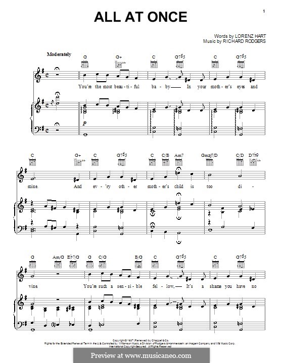 All at Once You Love Her: Für Stimme und Klavier (oder Gitarre) by Richard Rodgers