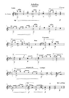 Adelita: Für Gitarre by Francisco Tárrega