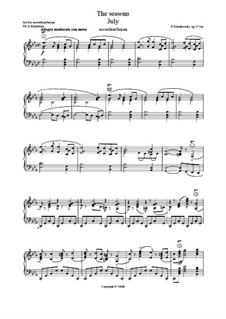 Nr.7 Juli (Lied des Schnitters): For accordion (or bayan) by Pjotr Tschaikowski