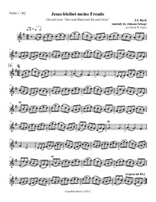 Jesus bleibet: Für Streichquartett – Stimmen by Johann Sebastian Bach