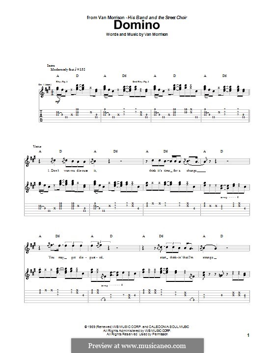 Domino: Für Gitarre mit Tab by Van Morrison