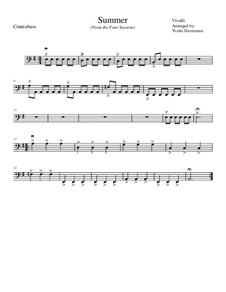 Violinkonzert Nr.2 in g-Moll 'Sommer', RV 315: Movement I, for school string orchestra – contrabass part by Antonio Vivaldi