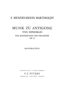 Antigone, Op.55: Klavierauszug mit Singstimmen by Felix Mendelssohn-Bartholdy