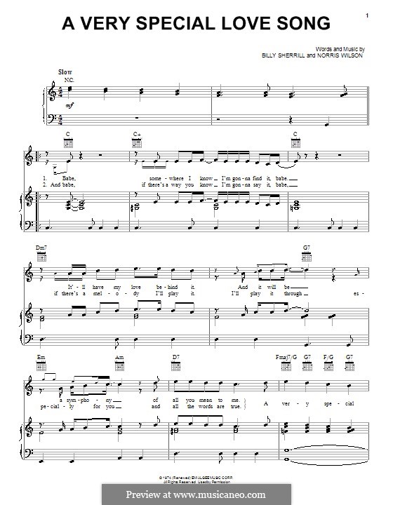 A very special love song von b sherrill n wilson noten auf musicaneo