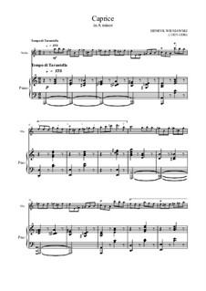 Acht Etüden für zwei Violinen, Op.18: Etude No.4. Version for violin and piano by Henryk Wieniawski