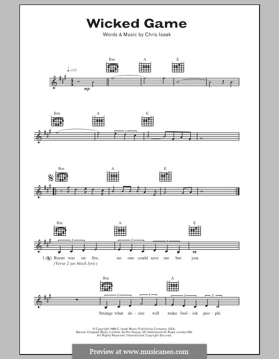 Wicked game tabs