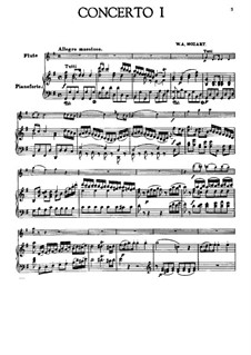 Konzert für Flöte und Orchester Nr.1 in G-Dur, K.313: Version für Flöte und Klavier by Wolfgang Amadeus Mozart