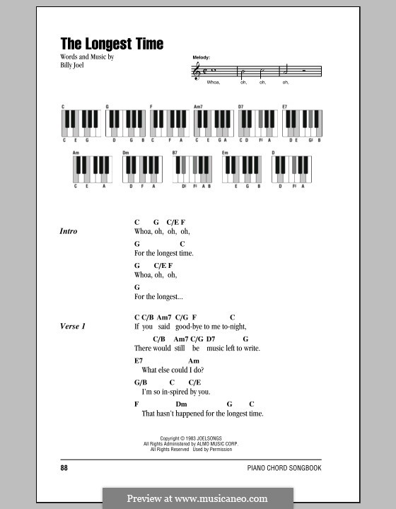 The Longest Time: Texte und Akkorde by Billy Joel