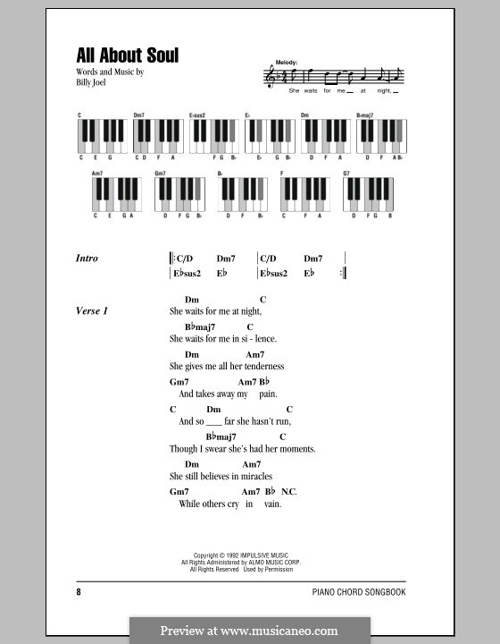 All About Soul: Texte und Akkorde by Billy Joel