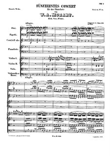 Konzert für Klavier und Orchester Nr.15 in B-Dur, K.450: Teil I by Wolfgang Amadeus Mozart