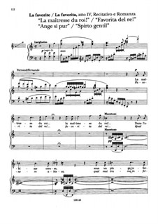 Die Favoritin : Favorita del re, for voice and piano by Gaetano Donizetti