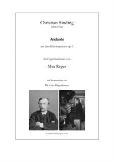 Andante (aus dem Klavierquintett), Op.5: Andante (aus dem Klavierquintett) by Christian Sinding