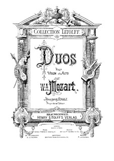 Zwei Duos für Violine und Bratsche, K.423, 424: Stimmen by Wolfgang Amadeus Mozart