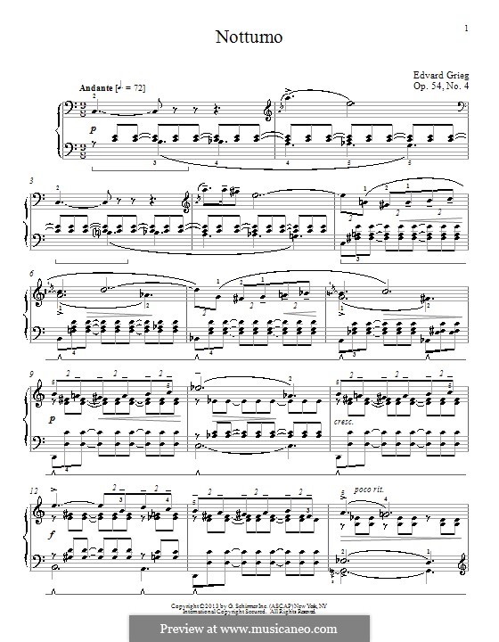 Notturno, Op.54 No.4: Für Klavier by William Westney