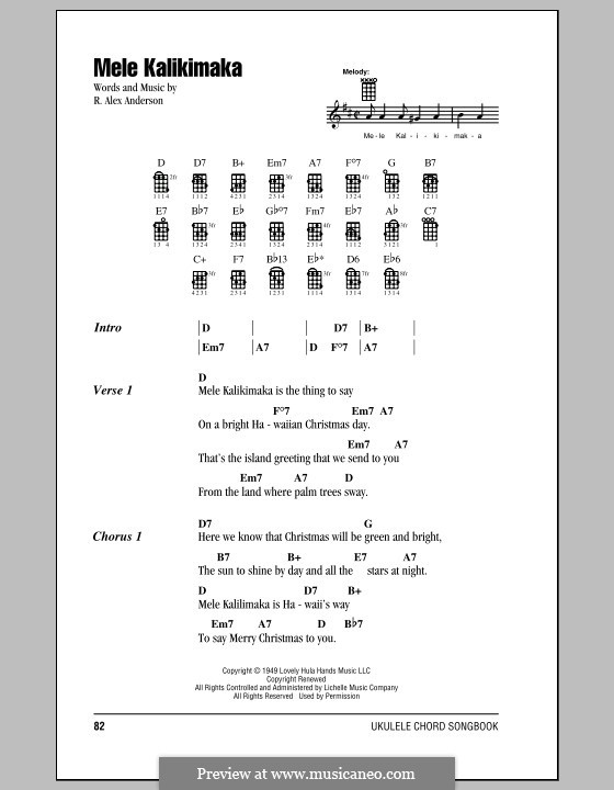 Mele Kalikimaka: Für Ukulele by Robert Alexander Anderson