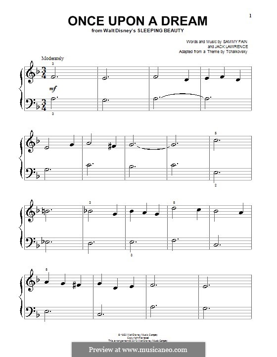 Once Upon A Dream (from Sleeping Beauty): Für Klavier by Jack Lawrence, Sammy Fain