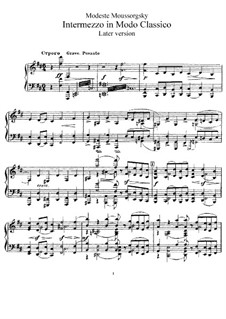 Intermezzo im klassischen Stil: Für Klavier (Zweite Fassung) by Modest Mussorgski