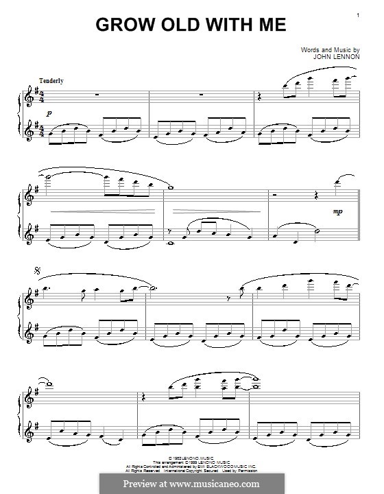 Grow Old With Me: Für Klavier by John Lennon