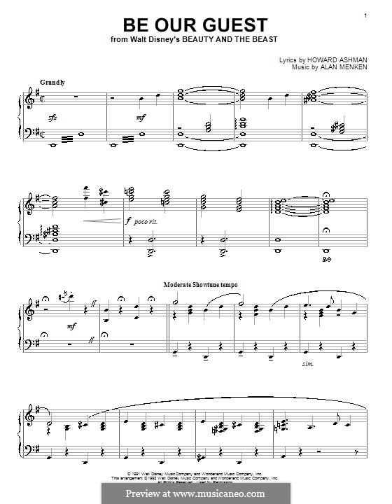 Piano version: Für einen Interpreten by Alan Menken