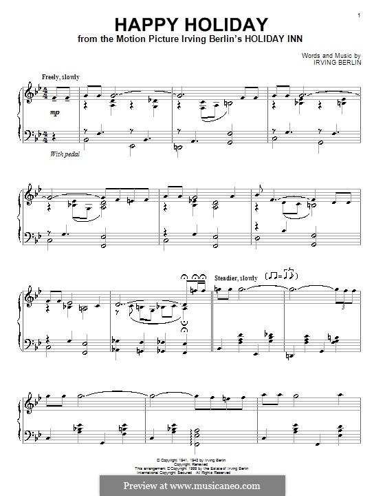 Happy Holiday: Für Klavier by Irving Berlin