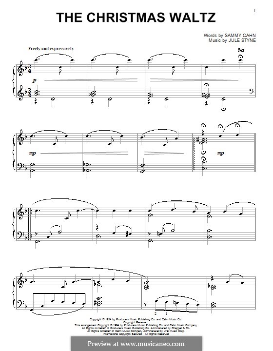 The Christmas Waltz: Für Klavier by Jule Styne