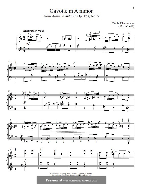 Gavotte in a-Moll: Für Klavier by Cécile Chaminade