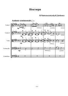 Sechs Stücke für Klavier, TH 133 Op.19: Nr.4 Nocturne, für Streichorchester by Pjotr Tschaikowski