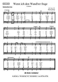 Wenn ich den Wand'rer frage: Für gemischten Chor, Op.394 by folklore