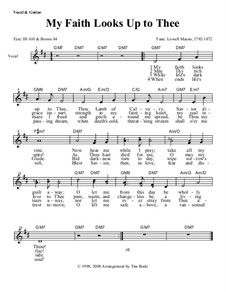 My Faith Looks Up to Thee: Lead sheet by Lowell Mason