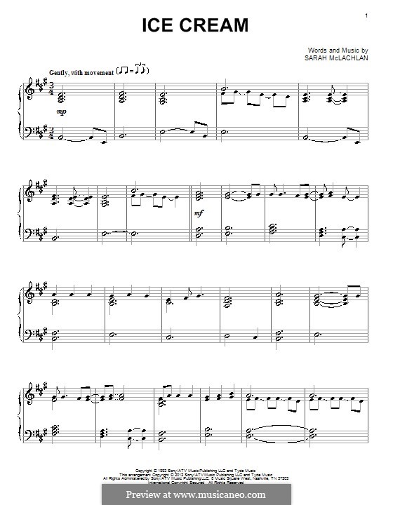 Ice Cream von S. McLachlan Noten auf MusicaNeo