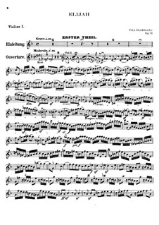 Elias, Op.70: Violinstimme I by Felix Mendelssohn-Bartholdy