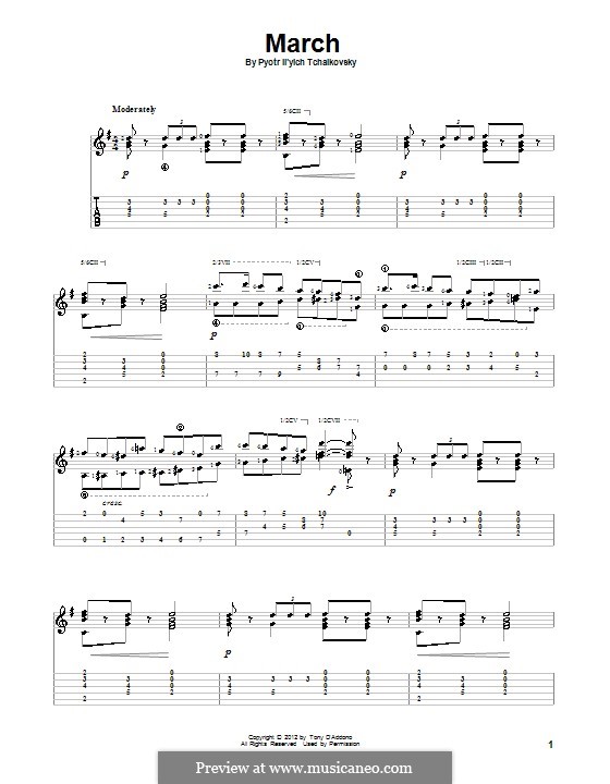 Nr.2 Marsch: Für Gitarre mit Tab by Pjotr Tschaikowski