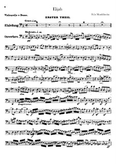 Elias, Op.70: Cello- und Kontrabassstimme by Felix Mendelssohn-Bartholdy