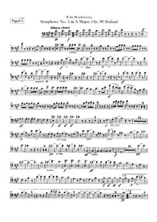 Sinfonie Nr.4 in A-Dur 'Italienische', Op.90: Fagottstimmen by Felix Mendelssohn-Bartholdy