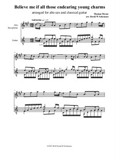 Believe Me, if All Those Endearing Young Charms: For alto axophone and guitar by Thomas Moore