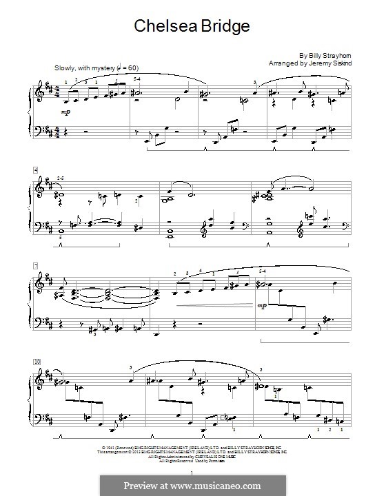Chelsea Bridge (Duke Ellington): Für Klavier by Billy Strayhorn