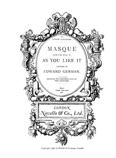 Musik zum Komödie 'Wie es euch gefällt'. Masque: Für Klavier, vierhändig by Edward German