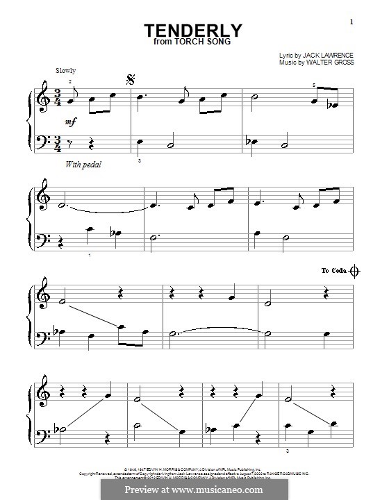 Tenderly: Für Klavier by Walter Gross