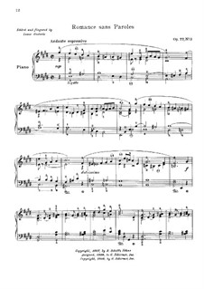 Zehn kleine Stücke, Op.77: Nr.3 Lied ohne Worte by Moritz Moszkowski