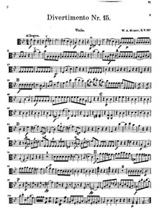 Divertissement Nr.15 in B-Dur 'Lodron', K.287: Violastimme by Wolfgang Amadeus Mozart